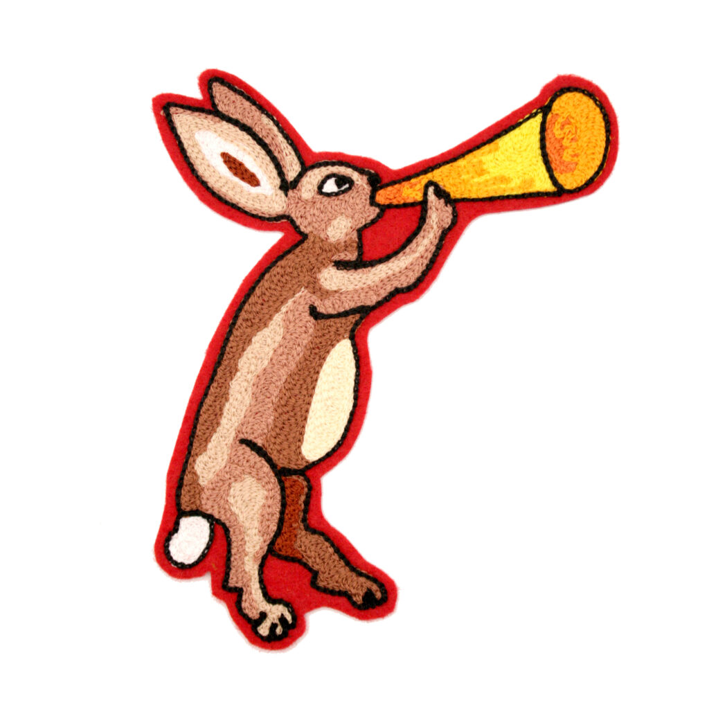 Chainstitch Rabbit Rabbit Horn Medieval Marginalia Chainstitch Patch by Marita Macklin ...